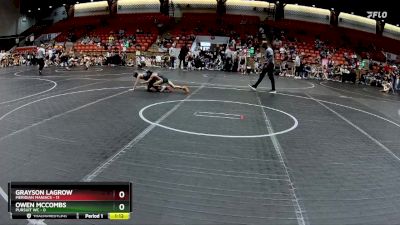 56 lbs Round 2 (8 Team) - Grayson LaGrow, Meridian Maniacs vs Owen McCombs, Pursuit WC