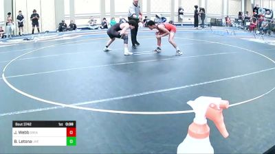 120 lbs Consi Of 32 #2 - Jaiden Webb, Great Oak HS vs Balam Letona, Live Oak Wrestling