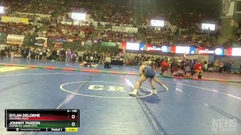 A - 145 lbs Champ. Round 1 - Dylan Delorme, Columbia Falls vs Johnny Paxson, Custer Co. (Miles City)