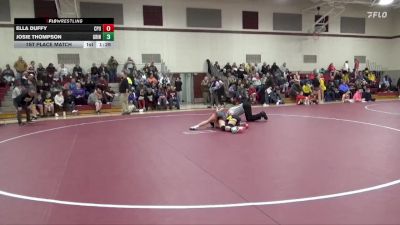 116-122A 1st Place Match - Ella Duffy, Center Point-Urbana Girls vs Josie Thompson, Grinnell Girls