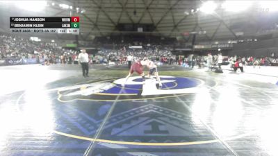 Boys 3A 157 lbs Quarterfinal - Benjamin Klein, Lakes vs Joshua Hanson, White River