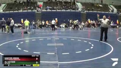 55 lbs Cons. Semi - Sawyer Green, Fitch Trained Wrestling vs Eli Snyder, No Team