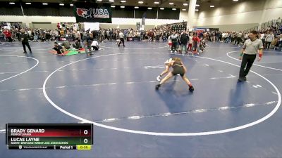 92 lbs Champ. Round 2 - Lucas Layne, North Brevard Wrestling Association vs Brady Genard, Pennsylvania