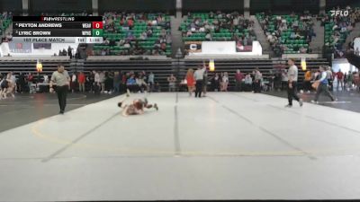 1A-4A 132 1st Place Match - Peyton Andrews, Weaver vs Lyric Brown, White Plains
