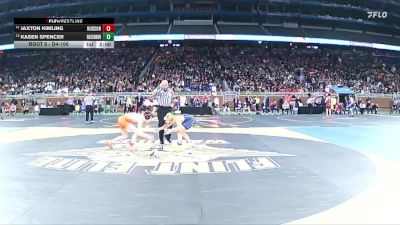 D4-106 lbs Champ. Round 1 - Jaxton Kimling, Hudson vs Kasen Spencer, Roscommon
