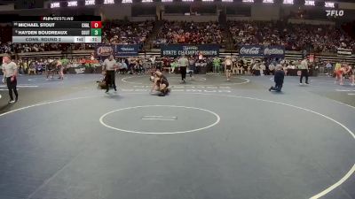 D 1 120 lbs Cons. Round 2 - Michael Stout, Chalmette vs Hayden Boudreaux, Southside