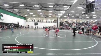100 lbs Cons. Round 2 - Gabriel Oliveira, Greater Heights Wrestling vs Tanner Brumble, BullTrained