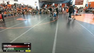 62-68 lbs Round 2 - Cash Nehl, Worland Wrestling Club vs Kali Jameson, North Big Horn Rams