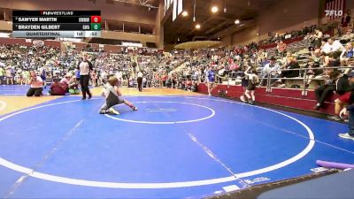 110 lbs Quarterfinal - Brayden Gilbert, Greenwood Wrestling Academy vs Sawyer Martin, Bauxite Mini Miners Wrestling