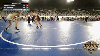 132 lbs Consi Of 16 #1 - Sawyer Dorton, Grove Takedown Club vs Kolten Demel, Derby Wrestling Club