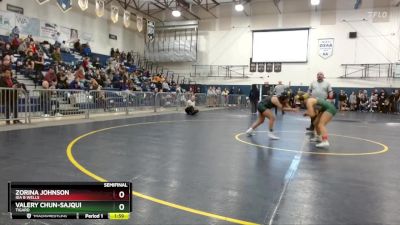 140 lbs Semifinal - Zorina Johnson, Ida B Wells vs Valery Chun-Sajqui, Tigard