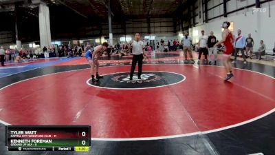 132 lbs Round 1 (4 Team) - Tyler Watt, CAPITAL CITY WRESTLING CLUB vs Kenneth Foreman, GROUND UP USA