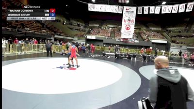 190 lbs Cons. Round 3 - Nathan Cordova, Tulare Titans Wrestling Club vs Leonidus Chhav, Red Wave Wrestling