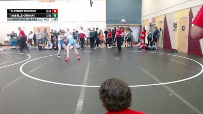 110 lbs 2nd Place Match - Blayklee Pincock, Thunder Ridge Outlaws Wrestling Club vs Isabelle Ordway, Fighting Squirrels Wrestling Club