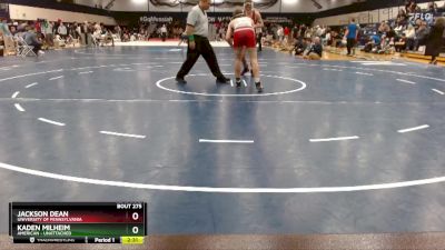 157 lbs Semifinal - Jackson Dean, University Of Pennsylvania vs Kaden Milheim, American - Unattached