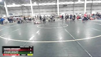 110 lbs Cons. Round 7 - Stryker Hewlett, Blackfoot Wrestling Club vs Madden Hernandez, Sublime Wrestling Academy