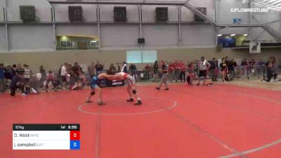 57 kg Consi Of 8 #2 - Drew West, Northern Illinois RTC vs Jakob Campbell, Buffalo Valley RTC