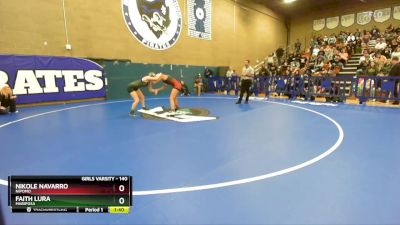 140 lbs Quarterfinal - Faith Lura, Mariposa vs Nikole Navarro, Nipomo