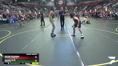 95 lbs Champ. Round 1 - Gianni Else, Fraser WC vs Jacob Feldman, Plymouth Canton WC