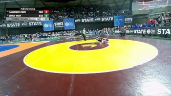 Girls 1B/2B/1A 100 Champ. Round 1 - Emily Moa, Mount Baker (Girls) vs Kalianne Cate, Omak (Girls)