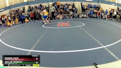 130 lbs Round 3 (10 Team) - Waylon Crossley, East Noble TUF vs Tanner Lynch, Franklin Wrestling Club