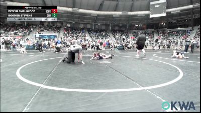 60 lbs Quarterfinal - Evelyn Smallwood, Dark Cloud Wrestling Club vs Boomer Stevens, Coweta Tiger Wrestling
