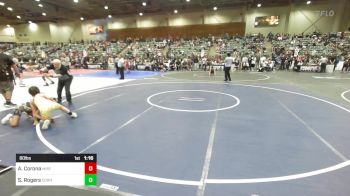 80 lbs Quarterfinal - Alexzeah Corona, Misfits vs Savealyn Rogers, Corning Sharks