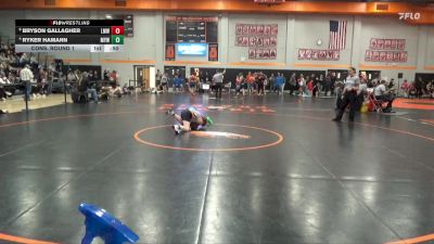 N-18 lbs Cons. Round 1 - Bryson Gallagher, LMWC vs Ryker Hamann, Mediapolis Youth Wrestling