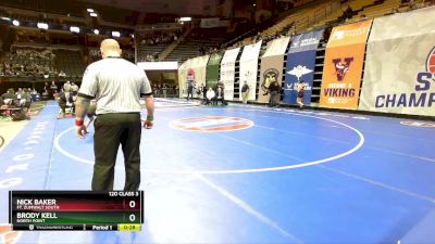 120 Class 3 lbs Cons. Round 3 - Nick Baker, Ft. Zumwalt South vs Brody Kell, North Point