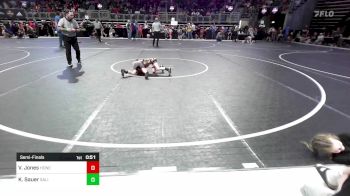 40.6-44.6 lbs Semifinal - Violet Jones, Honey Badgers Wrestling Club vs Kiara Sauer, Salina Wrestling Club