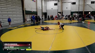 102-112 lbs Quarterfinal - Khloe Heinz, Bryan Youth Wrestling Club vs Joslyn Swanson, Siouxland Wrestling Academy