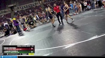 136 lbs Quarterfinal - Landon Daniels, Canon City Wrestling Club vs Noah Weyers, San Luis Valley Wrestling Club