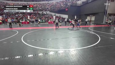 110 lbs Champ. Round 2 - Grayson Maikowski, Wisconsin vs Breckyn Dean, Team Nazar Training Center / Milton Monsters