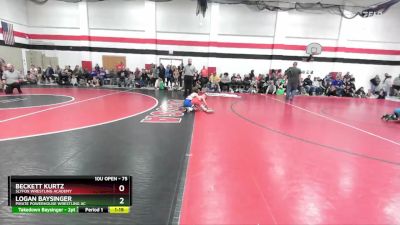 75 lbs Round 2 - Beckett Kurtz, SlyFox Wrestling Academy vs Logan Baysinger, Pirate Powerhouse Wrestling Ac