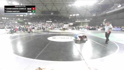 Boys 1B/2B 132 Cons. Round 2 - Xavier Sancho-Carrillo, Winlock vs Cohen Hartley, Adna