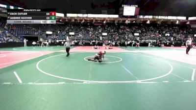 130 lbs Cons. Round 1 - Aubree Hoover, LEO1 vs Zack Cutler, EAG2