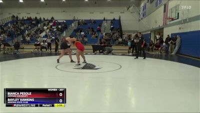 207 lbs Quarterfinal - Bianca Pesole, Simpson University vs Bayley Hawkins, Arizona State Club