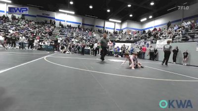 61 lbs Quarterfinal - Huxley Kelton, Harrah Little League Wrestling vs Easton Houck, Norman Grappling Club