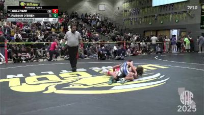 122 lbs Cons. Round 2 - Logan Tapp, Carnegie Middle School vs Jameson O`Brien, The Club