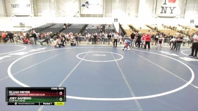 88 lbs Cons. Semi - Elijah Meyer, North Tonawanda Wrestling Club vs Joey Gambino, Club Not Listed