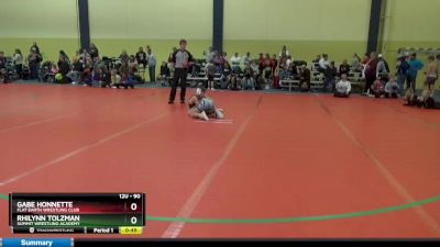 90 lbs Cons. Round 5 - Rhilynn Tolzman, Summit Wrestling Academy vs Gabe Honnette, Flat Earth Wrestling Club