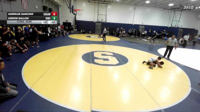 56 lbs Cons. Semi - Aidenlee Sanchez, 5th St Bar & Grill WC vs Arrow Ballon, Savage House Wrestling Club