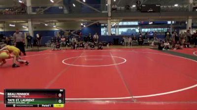 96 lbs Round 1 (16 Team) - Tate St. Laurent, Indiana Outlaws vs Beau Fennick, All American
