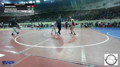 120 lbs Consi Of 32 #2 - Sophia Sosa, Westmoore Wresting vs Brynlee Solis, Altus JH