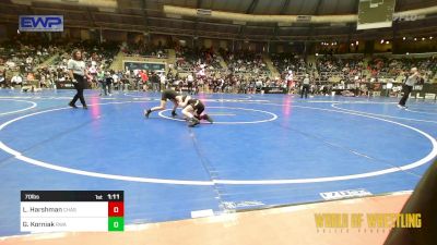 70 lbs Round Of 32 - Luke Harshman, Chase County Wrestling Club vs Gus Korniak, Region Wrestling Academy