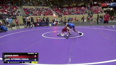 87 lbs Champ. Round 1 - Jackson Smith, OK vs Angel Gutierrez-Thomas, TX