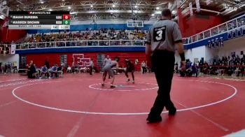 132 lbs Quarterfinal - Warren Brown, Merrillville vs Isaiah Bukema, Hanover Central