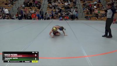 70 lbs Cons. Round 3 - Rayce Peters, Le Sueur - Henderson Giants vs Thomas Vaith, Pinnacle