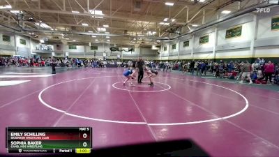 130 lbs Cons. Round 2 - Emily Schilling, Dickinson Wrestling Club vs Sophia Baker, Camel Kids Wrestling