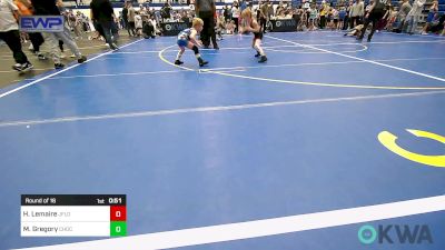 49 lbs Round Of 16 - Hudson Lemaire, Jflo Trained vs Mason Gregory, Choctaw Ironman Youth Wrestling